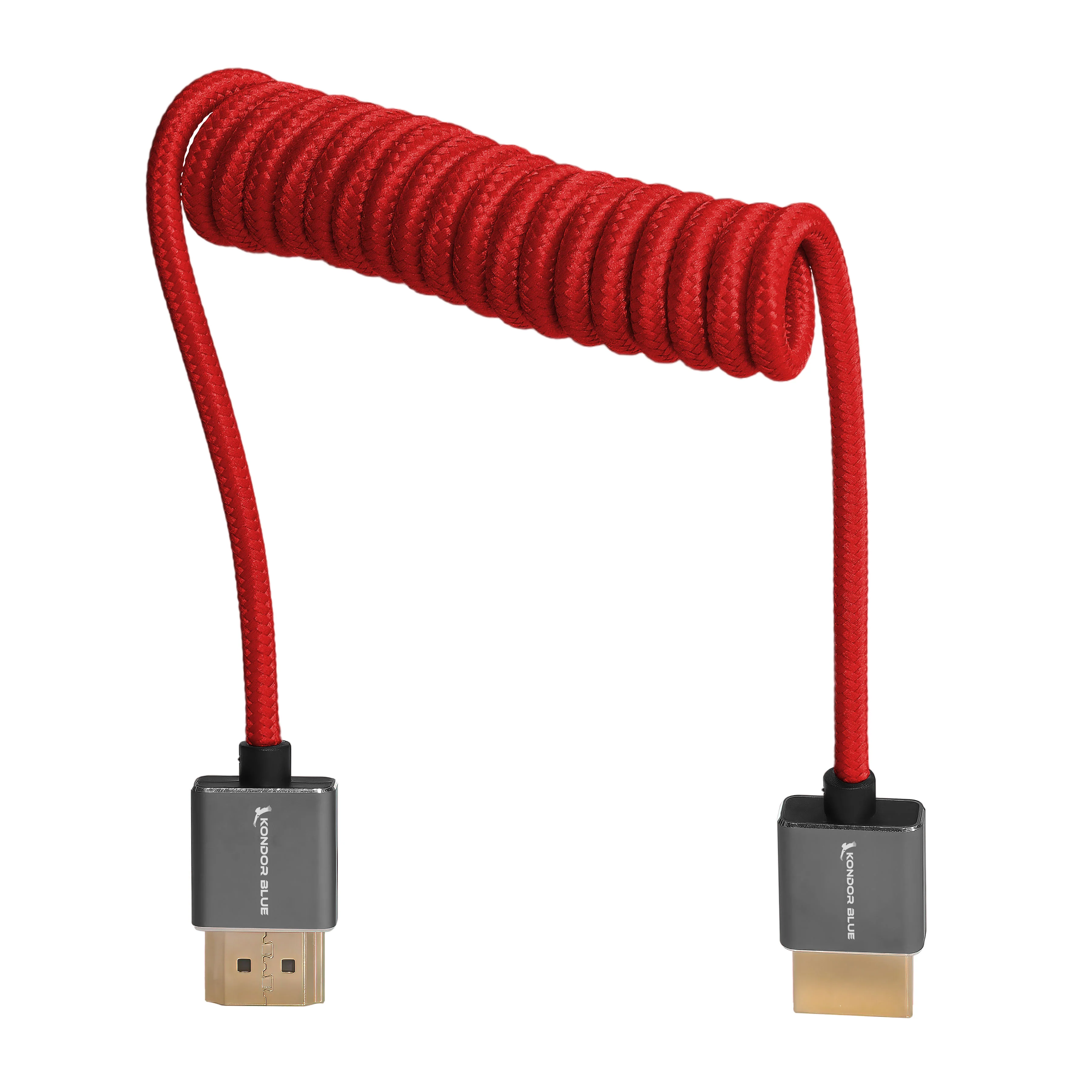 Full HDMI Cable for On-Camera Monitors 12"-24" Braided Coiled - Image 9