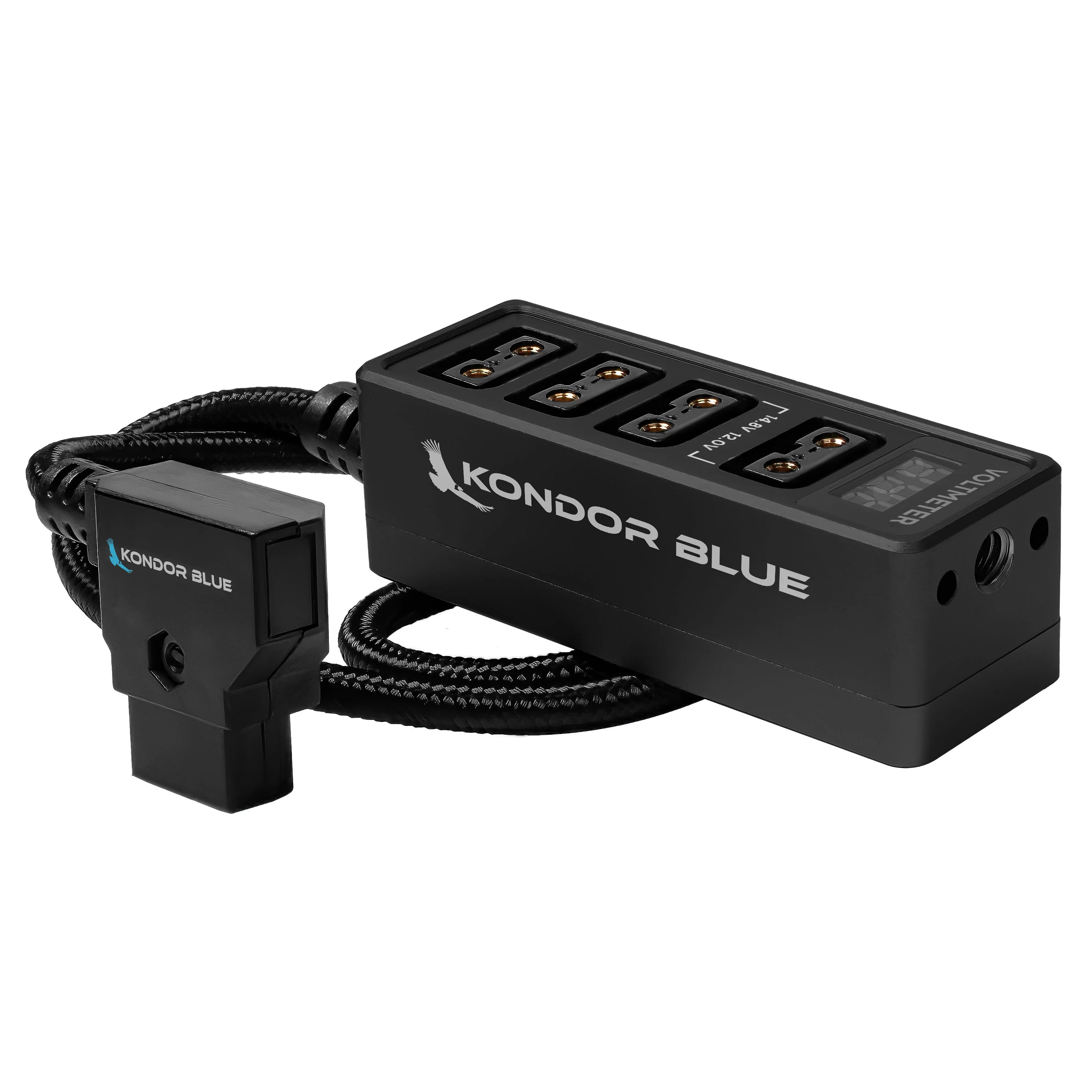 12V Metal D-Tap Hub Voltmeter 4 Way Port Power Tap Splitter (1/4”-20 Threads) - Image 5