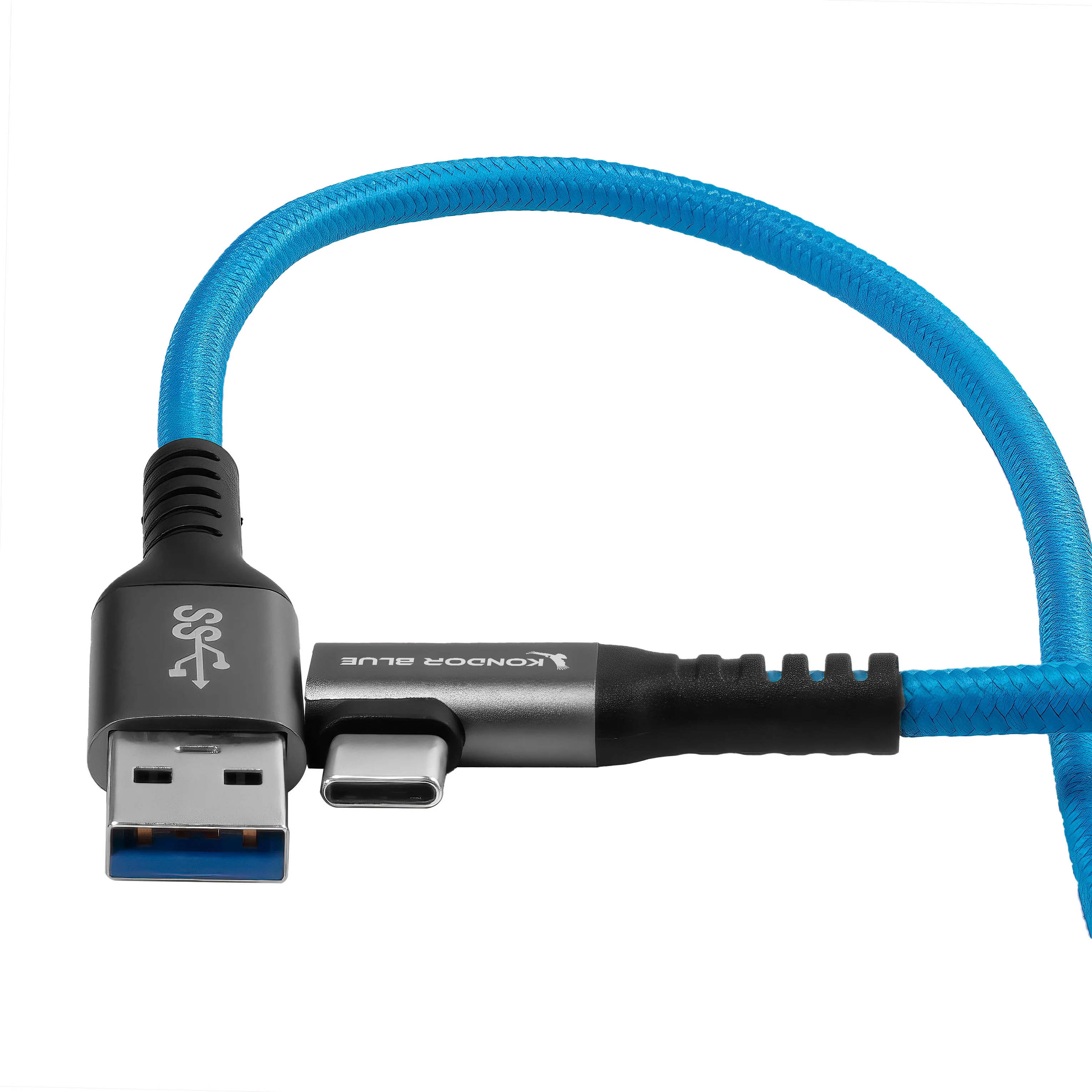 USB-A to USB-C 3.0 Right Angle High Speed Data and Charging Cable 3A 60W 5G - Image 3